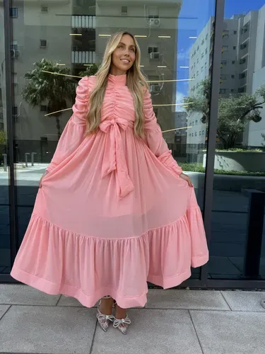 שמלת אלודי אפרסק ארוכה