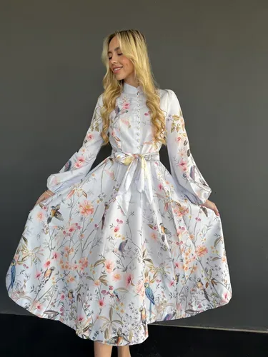 שמלת מילאנה תכלת ארוכה