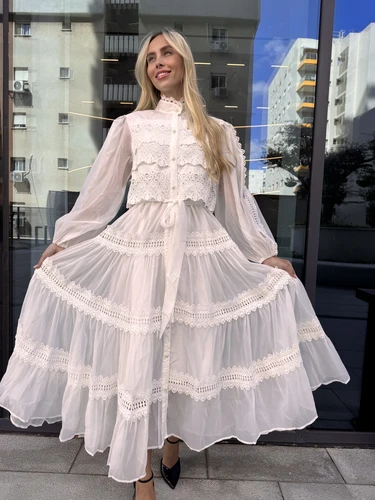 שמלת קלודין לבנה